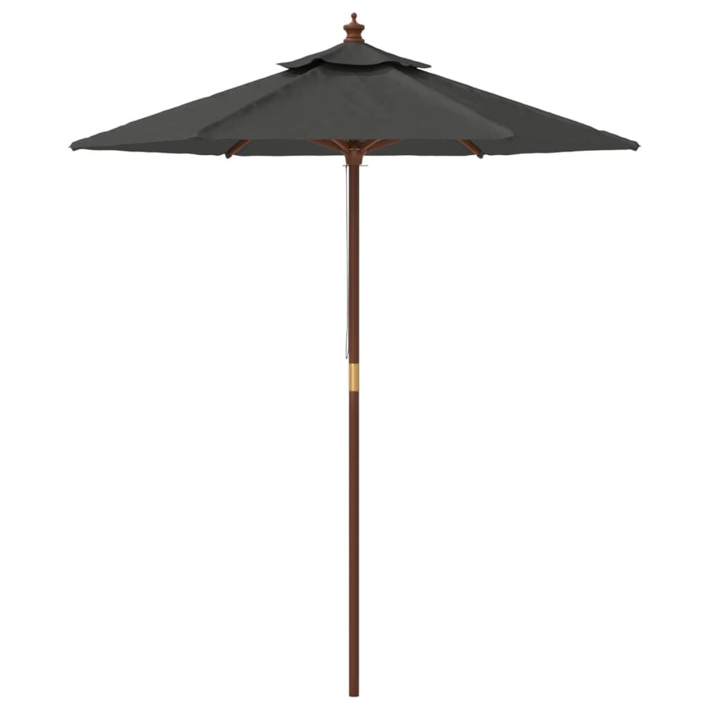 Parasol met houten paal 196x231 cm Antraciet - 34% Korting