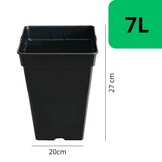 20x Zwarte Vierkante Plantenpotten 7L - Gerecycled Kunststof - 33% Korting