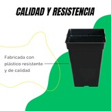 20x Zwarte Vierkante Plantenpotten 7L - Gerecycled Kunststof - 33% Korting