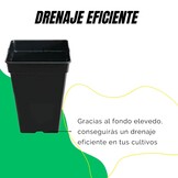 20x Zwarte Vierkante Plantenpotten 7L - Gerecycled Kunststof - 33% Korting