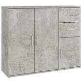 Dressoir 91x29,5x75 cm Bewerkt Hout Betongrijs - 34% Korting!