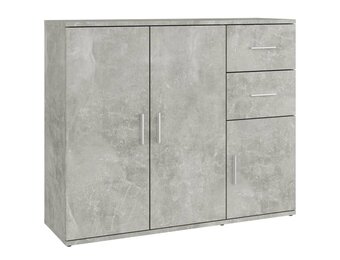 Dressoir 91x29,5x75 cm Bewerkt Hout Betongrijs - 34% Korting!