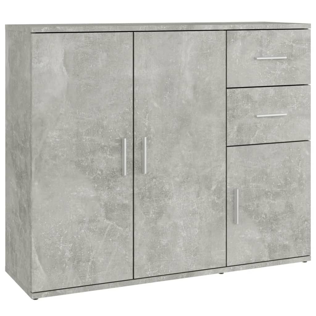 Dressoir 91x29,5x75 cm Bewerkt Hout Betongrijs - 34% Korting!