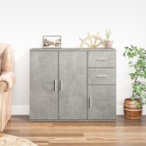Dressoir 91x29,5x75 cm Bewerkt Hout Betongrijs - 34% Korting!