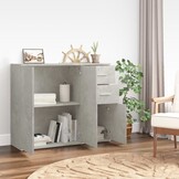 Dressoir 91x29,5x75 cm Bewerkt Hout Betongrijs - 34% Korting!