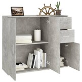 Dressoir 91x29,5x75 cm Bewerkt Hout Betongrijs - 34% Korting!