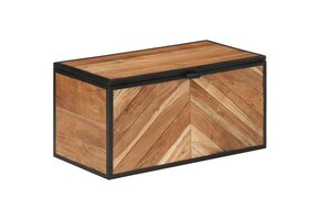 Massief Acacia Houten Opbergbox met IJzer - 60x30x30 cm - 59% Korting