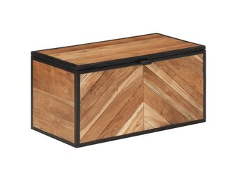Massief Acacia Houten Opbergbox met IJzer - 60x30x30 cm - 59% Korting