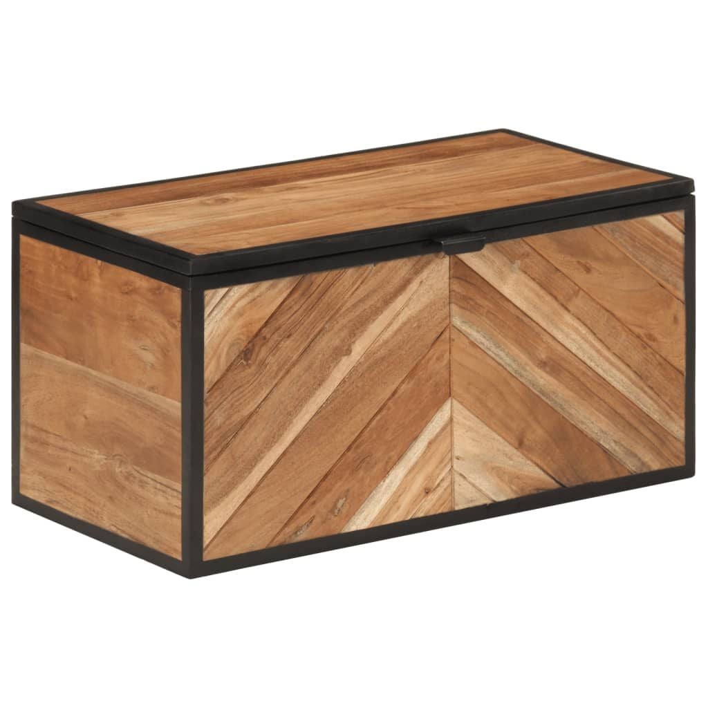 Massief Acacia Houten Opbergbox met IJzer - 60x30x30 cm - 59% Korting