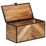 Massief Acacia Houten Opbergbox met IJzer - 60x30x30 cm - 59% Korting
