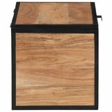Massief Acacia Houten Opbergbox met IJzer - 60x30x30 cm - 59% Korting