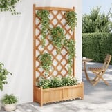 Plantenbak met Latwerk - Massief Vurenhout, Bruin - 34% Korting!