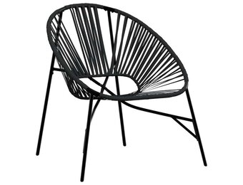 vidaXL Zwarte Poly Rotan Tuineierstoel met Korting (34%)