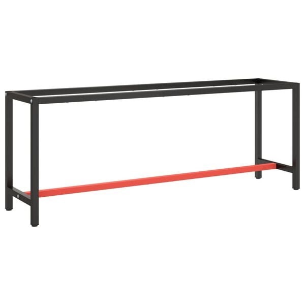 VidaXL Werkbankframe Metaal 210x50x79cm Matzwart/Matrood - 34% Korting!