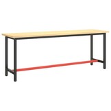 VidaXL Werkbankframe Metaal 210x50x79cm Matzwart/Matrood - 34% Korting!