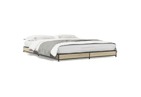 vidaXL Bedframe met Bewerkt Hout & Metaal (Sonoma Eiken) - 34% Korting!