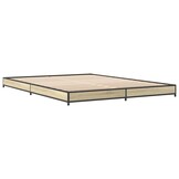 vidaXL Bedframe met Bewerkt Hout & Metaal (Sonoma Eiken) - 34% Korting!