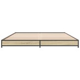 vidaXL Bedframe met Bewerkt Hout & Metaal (Sonoma Eiken) - 34% Korting!
