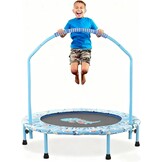 Kinder Fitness Trampoline 38 inch Inklapbaar met Veiligheidsbeugel - 34% Korting