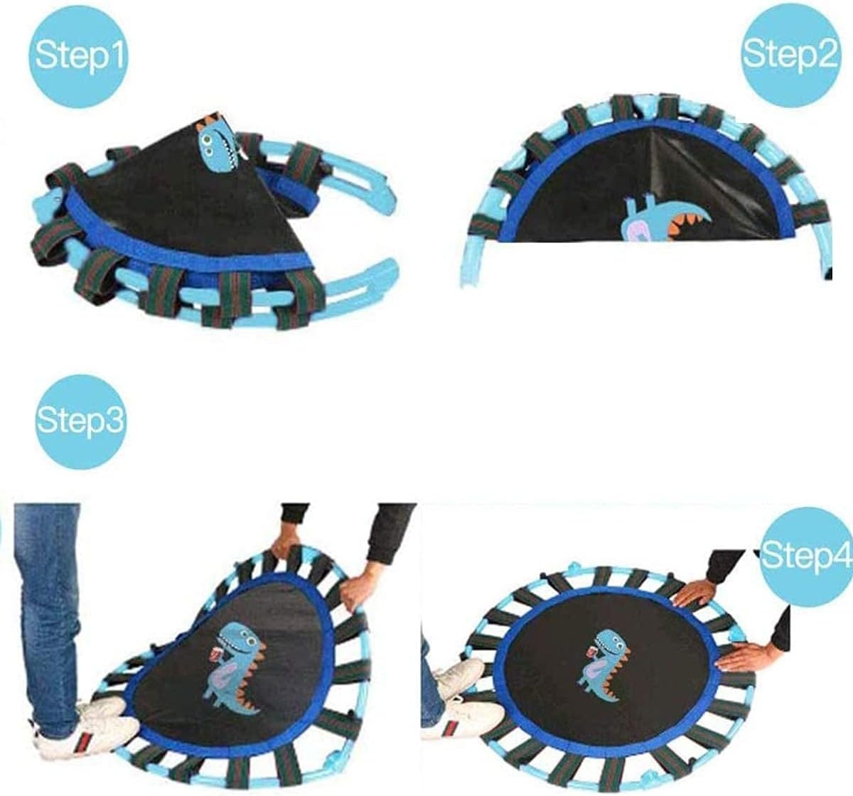 Kinder Fitness Trampoline 38 inch Inklapbaar met Veiligheidsbeugel - 34% Korting