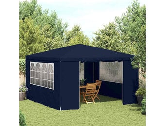 Blauwe Partytent 4x4m met Zijwanden - 34% Korting