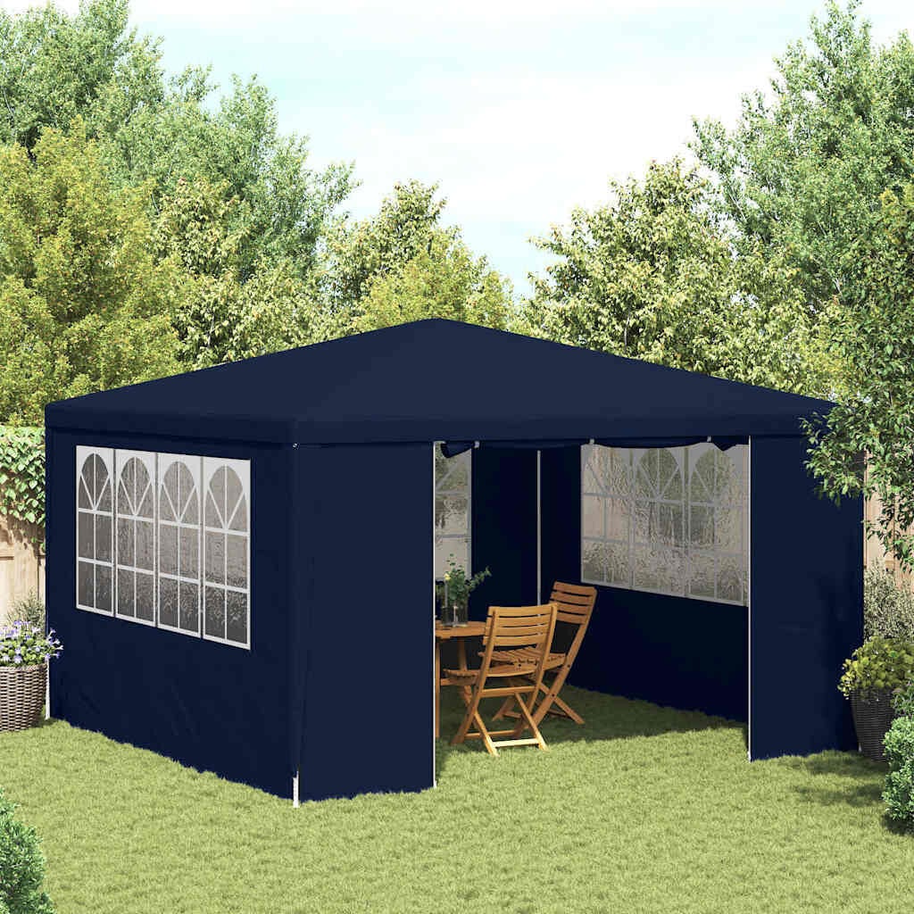 Blauwe Partytent 4x4m met Zijwanden - 34% Korting