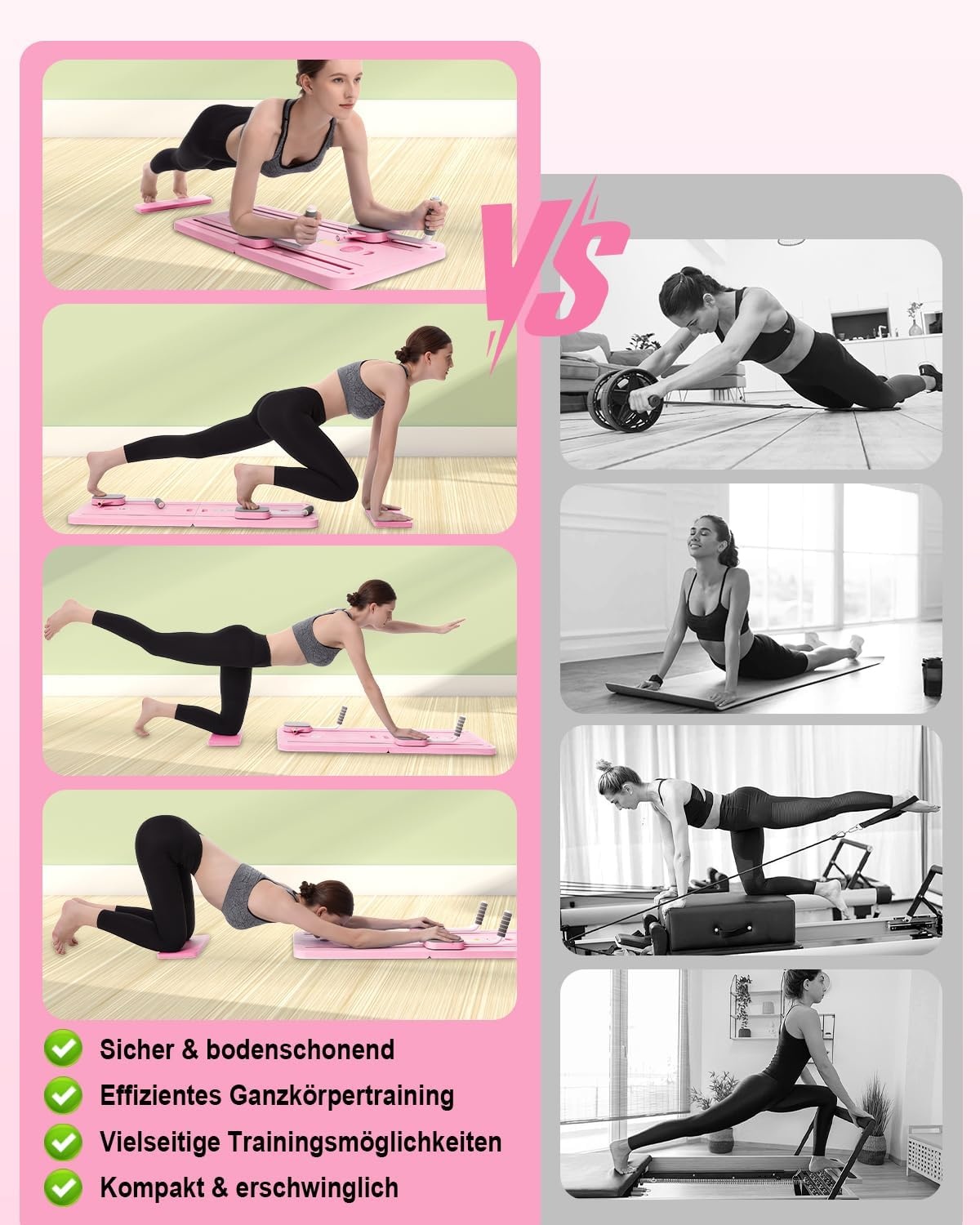 Opvouwbare Pilates Reformer met 23kg Weerstand - Thuis Fitness (60% Korting)