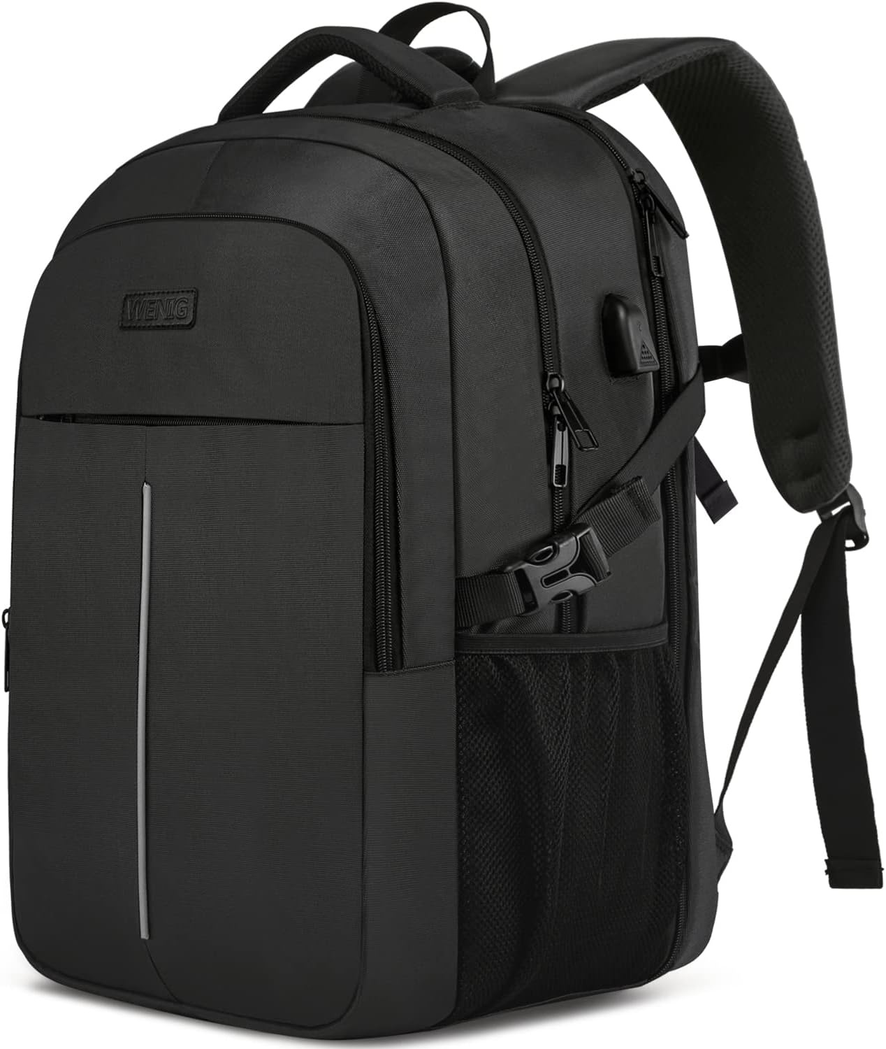 WENIG Extra Grote Laptoprugzak 50L - 17.3 inch - Zwart - TSA-goedgekeurd
