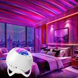 Star Projector, Galaxy Projector with Bluetooth Speaker, Remote Control, Timer, Bedroom Lamp, 8 Night Lights with White Noise for Parties, Living Rooms and Other Decorations - Maat 5.3 inches