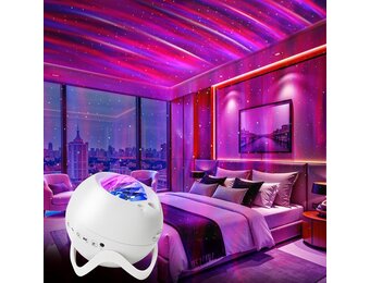 Star Projector, Galaxy Projector with Bluetooth Speaker, Remote Control, Timer, Bedroom Lamp, 8 Night Lights with White Noise for Parties, Living Rooms and Other Decorations - Maat 5.3 inches