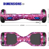 SISIGAD HY-A02C Hoverboard voor kinderen, 6,5 inch (16,5 cm) hoverboard met bluetooth en ledlicht, krachtige dubbele motor, cadeau voor kinderen, HY-A02C sterrenhemel blauw, HY-A02C lila hemel