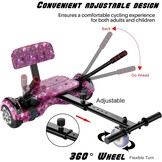 SISIGAD HY-A02C Hoverboard voor kinderen, 6,5 inch (16,5 cm) hoverboard met bluetooth en ledlicht, krachtige dubbele motor, cadeau voor kinderen, HY-A02C sterrenhemel blauw, HY-A02C lila hemel