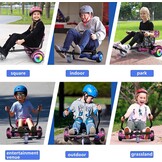 SISIGAD HY-A02C Hoverboard voor kinderen, 6,5 inch (16,5 cm) hoverboard met bluetooth en ledlicht, krachtige dubbele motor, cadeau voor kinderen, HY-A02C sterrenhemel blauw, HY-A02C lila hemel
