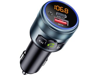 GizmoVine Bluetooth 5.3 FM Transmitter voor Auto - PD 30W en QC3.0 Snellader - Handsfree Bellen