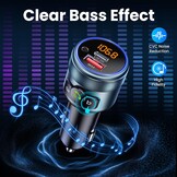 GizmoVine Bluetooth 5.3 FM Transmitter voor Auto - PD 30W en QC3.0 Snellader - Handsfree Bellen