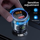 GizmoVine Bluetooth 5.3 FM Transmitter voor Auto - PD 30W en QC3.0 Snellader - Handsfree Bellen