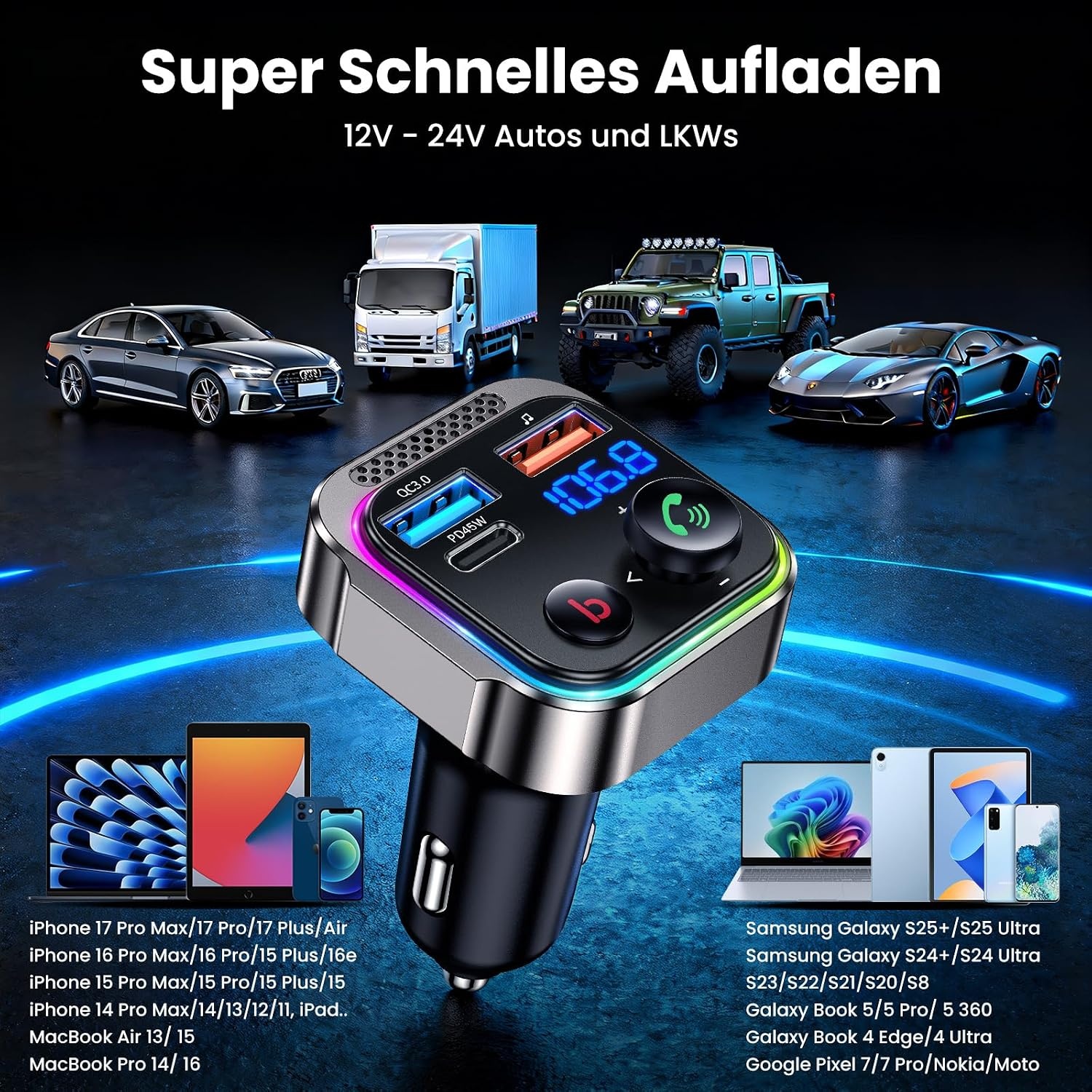 Bluetooth FM-zender Auto: Handsfree bellen & snel laden - 54% korting!