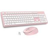 Roze Draadloos Toetsenbord & Muis | Spaans QWERTY met Numeriek Toetsenbord | 54% Korting