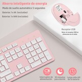 Roze Draadloos Toetsenbord & Muis | Spaans QWERTY met Numeriek Toetsenbord | 54% Korting