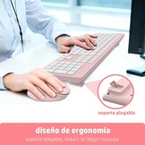 Roze Draadloos Toetsenbord & Muis | Spaans QWERTY met Numeriek Toetsenbord | 54% Korting