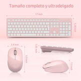 Roze Draadloos Toetsenbord & Muis | Spaans QWERTY met Numeriek Toetsenbord | 54% Korting