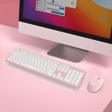 Roze Draadloos Toetsenbord & Muis | Spaans QWERTY met Numeriek Toetsenbord | 54% Korting