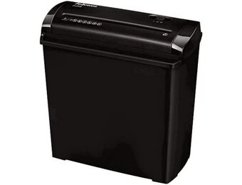 Fellowes P-25S documentvernietiger, persoonlijke versnipperaar, recht gesneden, afval 11L, capaciteit van 5 vel, ideaal voor thuis, zwart, CRC47010