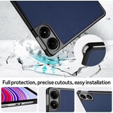 Donkerblauwe Beschermhoes Leer voor Xiaomi Redmi Pad Pro 12,1" - 54% Korting