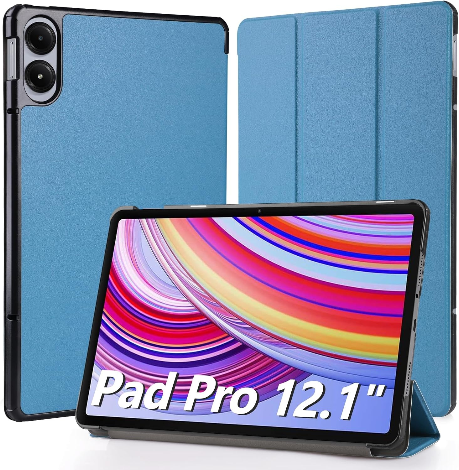 Donkerblauwe Beschermhoes Leer voor Xiaomi Redmi Pad Pro 12,1" - 54% Korting
