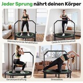 BCAN 102/122cm Rebounder Trampoline for Adults, Load Capacity 204/250 kg, Elastic Bands Adjustable Handle, Stable, Quiet, Indoor/Outdoor, Full Body Workout, Relaxation Home