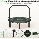 BCAN 102/122cm Rebounder Trampoline for Adults, Load Capacity 204/250 kg, Elastic Bands Adjustable Handle, Stable, Quiet, Indoor/Outdoor, Full Body Workout, Relaxation Home