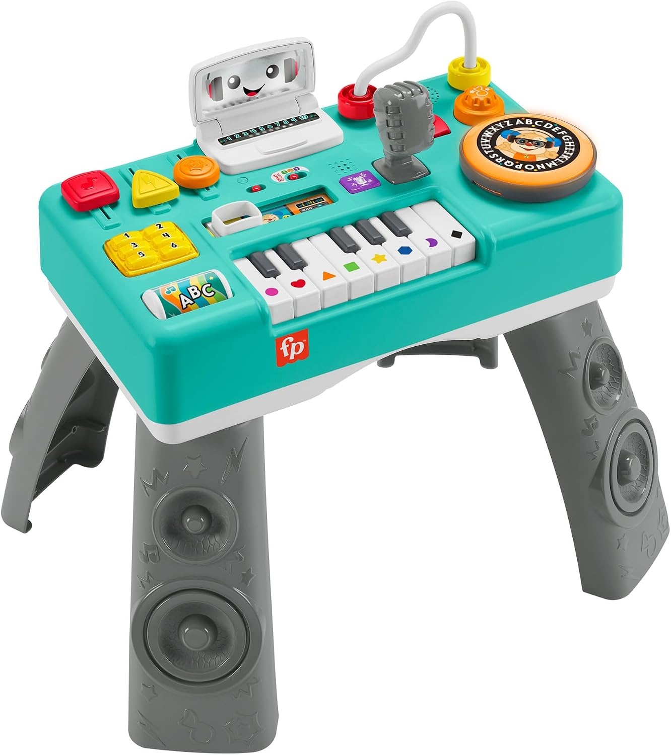 Fisher-Price Baby & Toddler Activity Table, Laugh & Learn Mix & Learn DJ Table, Musical Learning Toy with Lights & Sounds, GERMAN Version, HXG09