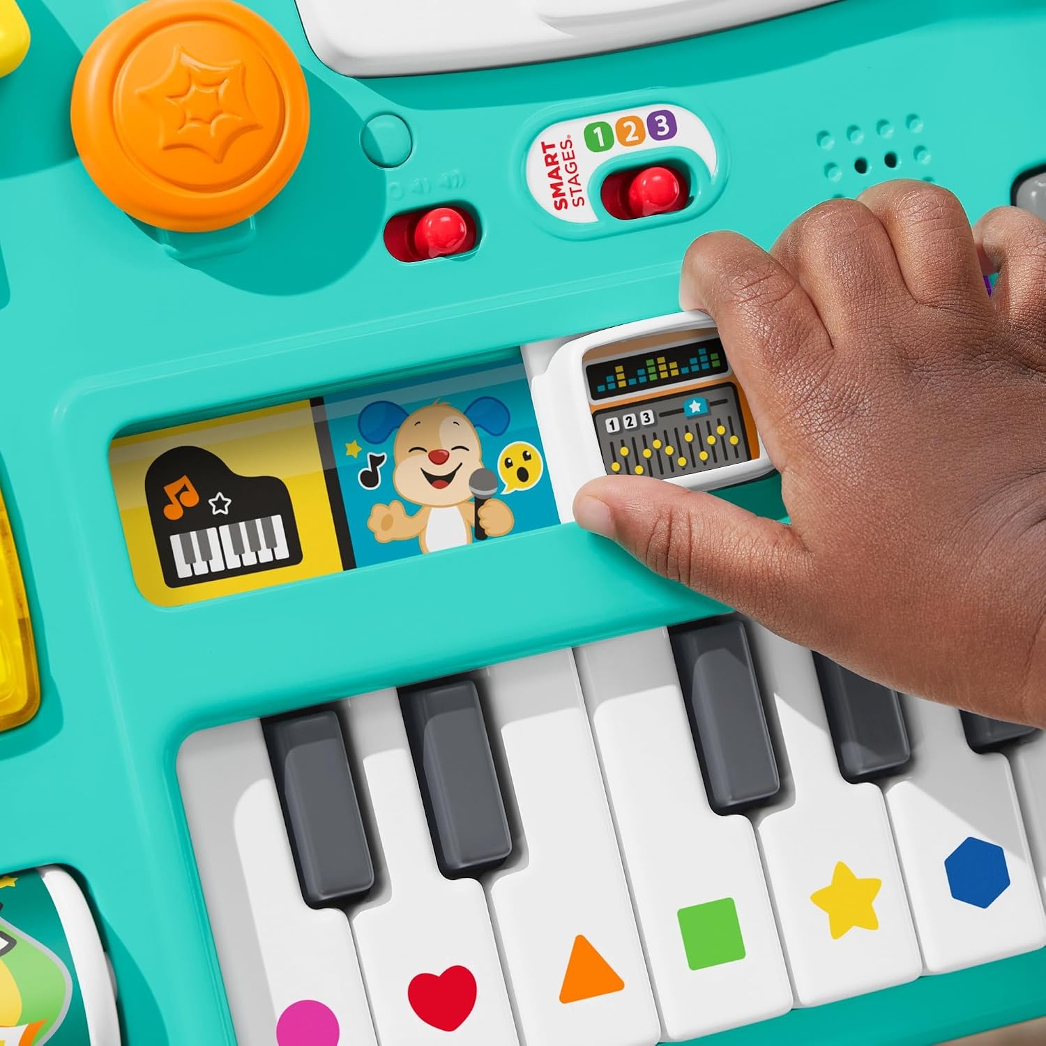 Fisher-Price Baby & Toddler Activity Table, Laugh & Learn Mix & Learn DJ Table, Musical Learning Toy with Lights & Sounds, GERMAN Version, HXG09