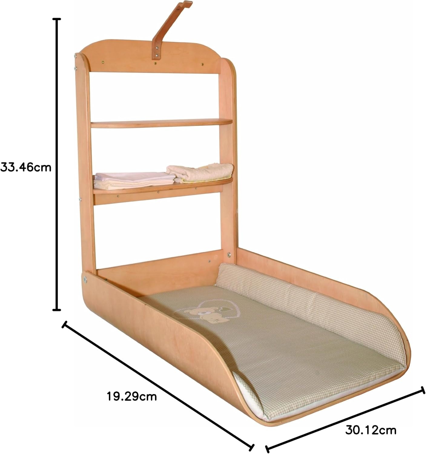 roba Wikkelrek, inklapbaar veilig design wikkelrek hout gebogen, commode incl. aankleedkussen 'liefhebbers'